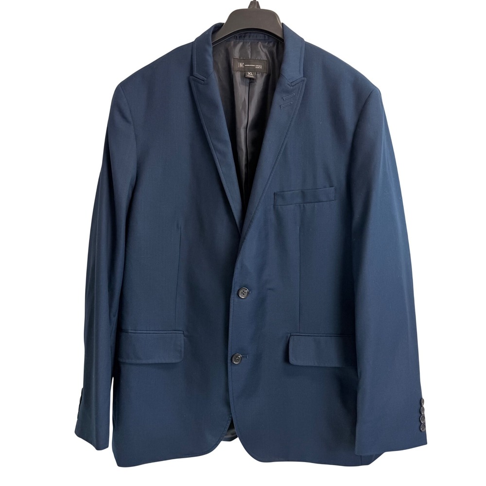 INC International Concepts Mens Slim Fit Blazer Navy Blue Sport Coat XL